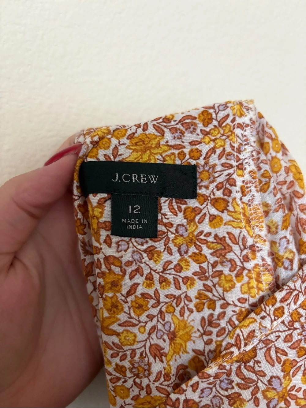 J. Crew Puff Sleeve V-Neck Top in Scattered Blooms Size 12